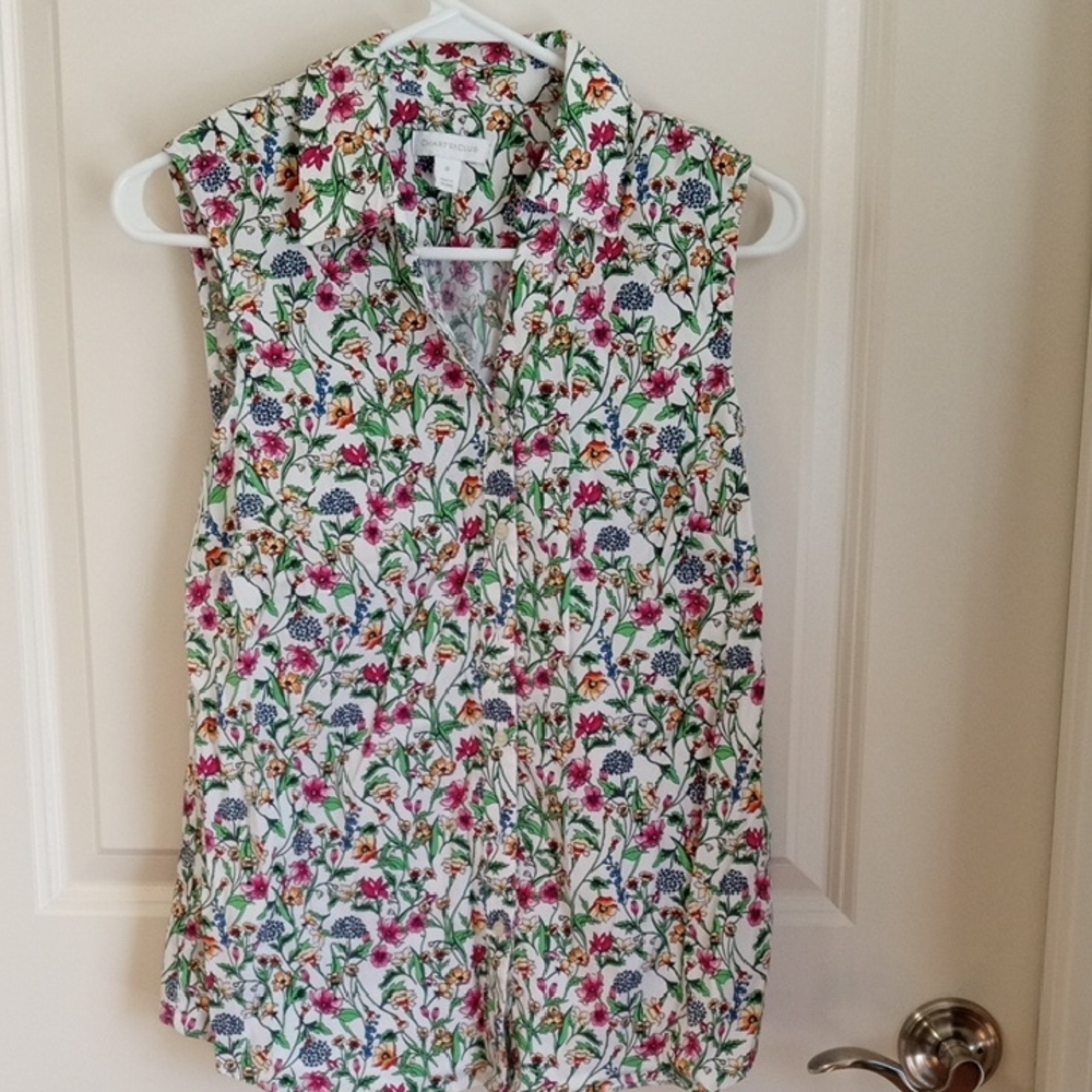 Charter Club Floral Button Down Shirt - Multicolor